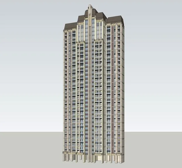 Sketchup Residential Model | High rise Residential Buildings, French Style, Neoclassical Style, Residential Architecture