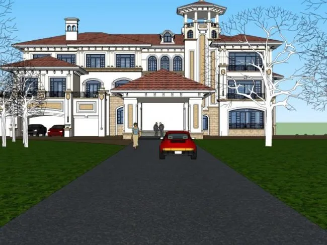 Sketchup Villa Model | Solo Villa, Modern Style