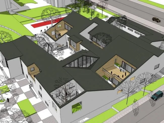 Sketchup School Model | Multi story Kindergarten School, Campus Educational Architecture, Modern Chinese Style