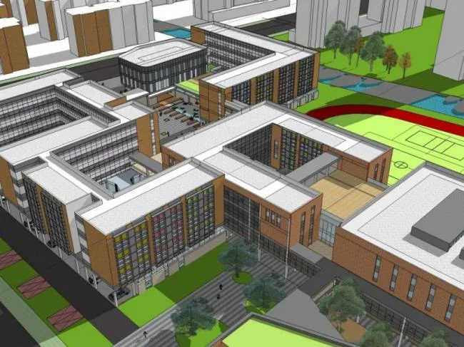Sketchup School Model | Multi Story School, Campus Educational Architecture, Modern Style