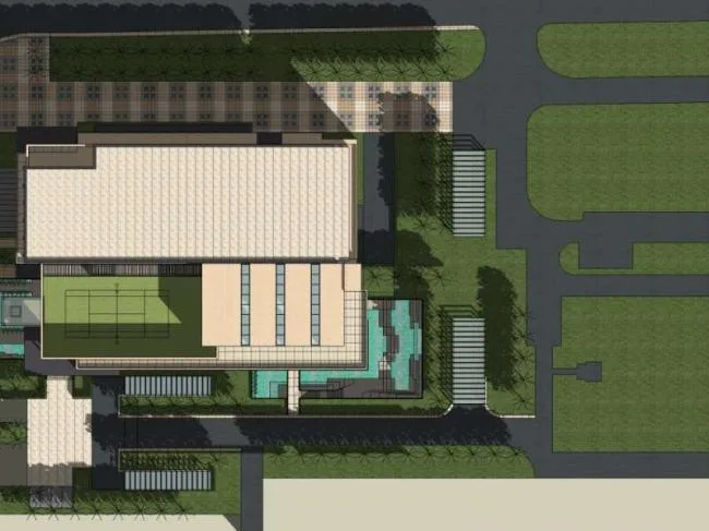 Sketchup Business Model | Multi story Commercial Club, Modern Style