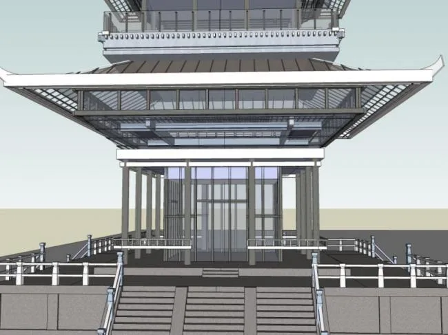 Sketchup Ancient Architecture Model | Multi story Tower, Antique Architecture, Chinese Style