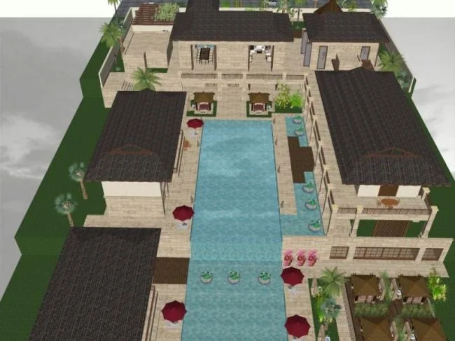 Sketchup Business Model | Clubhouse, Modern Style