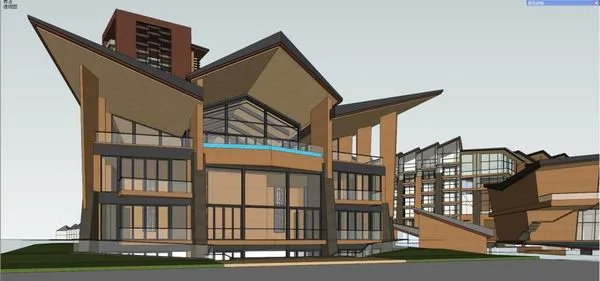 Sketchup Villa Model | Multi row Villa, Modern Style