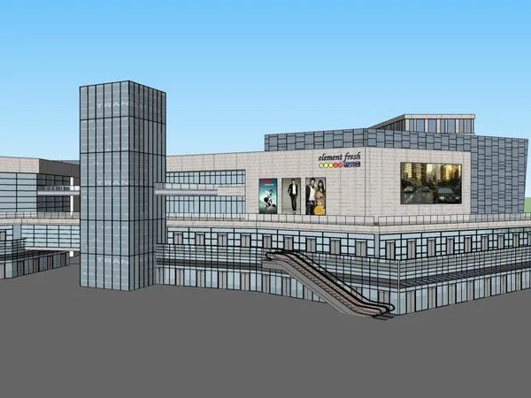 Sketchup Business Model | High rise commercial buildings, modern style