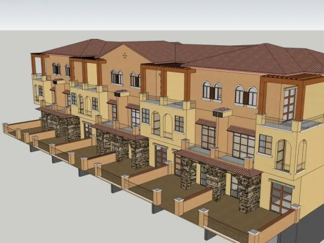 Sketchup Residential Model | Row House, Classical Style