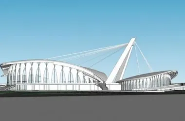 SketchUp Cultural Model: Modern Multi-Story Cinema for Sports and Alien-Inspired Architecture-BIM WORLD