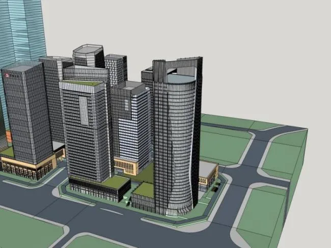 Sketchup Office Model | High rise Office Building, Financial Center, Modern Style