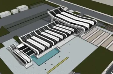 Modern Multi-Story Bus Station and Bridge Design with SketchUp Modeling-BIM WORLD