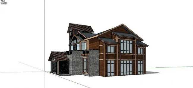 Sketchup Cultural Model | Multi story Reception Center, New Chinese Style