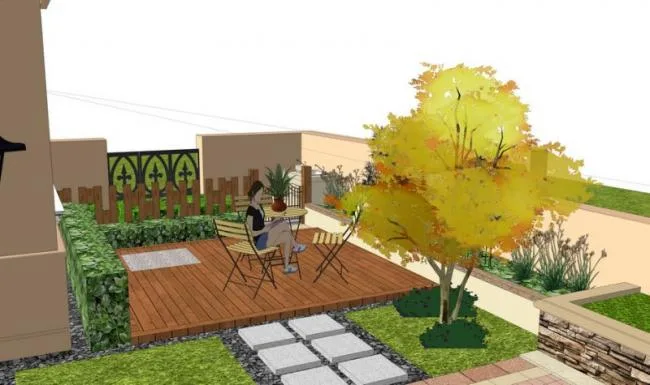 Sketchup Landscape Model | Spanish Villa Courtyard Landscape
