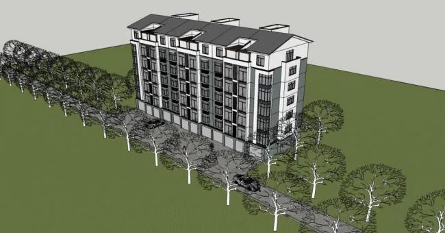 Sketchup Residential Model | Multi story Residence, Residential Building, Garden Villa, Chinese Style