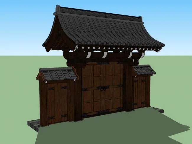Sketchup Sketch Model | Chinese style Gate, Ancient Architecture