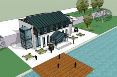 SketchUp Business Model: Multi-Story Clubhouse and Commercial Building in Modern Chinese Style-BIM WORLD