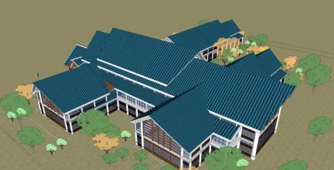 Sketchup Hotel Model | Multi story Hotel, Modern Chinese Style