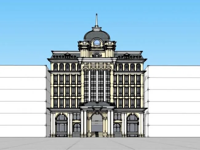 European-Style Multi-Story Club Business Model in SketchUp