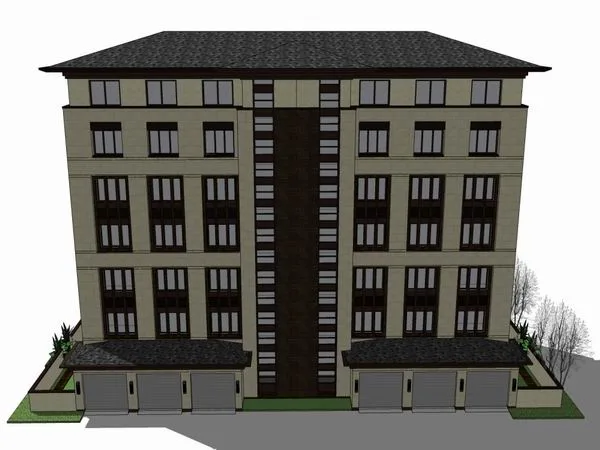 SketchUp Residential Model: Multi-Story Classical Style Home