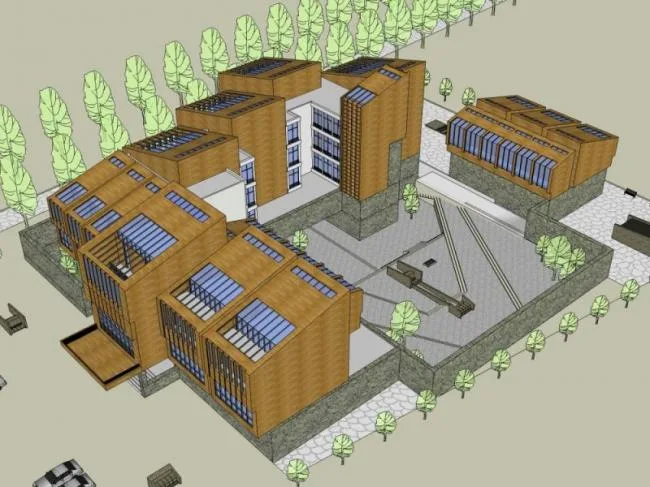 Sketchup Business Model | Multi story Clubhouse, Modern Style