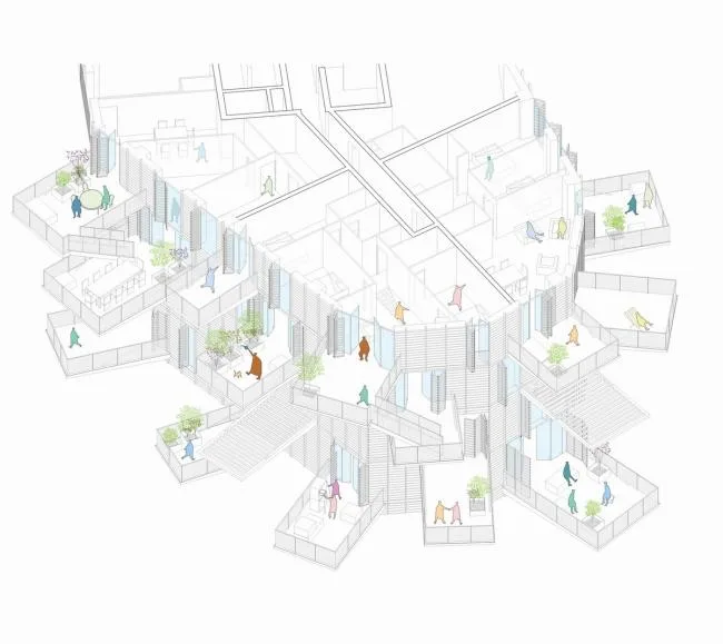 BIM Architecture | Scattered branches and leaves, towering white tree tower apartments/Fujimoto Shosuke, etc