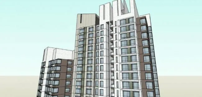 Sketchup Residential Model | High rise Residential Buildings, Modern Style