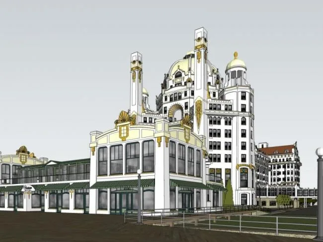 Sketchup Hotel Model | Multi story Hotel, Classical Style
