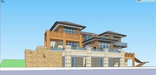 Sketchup Villa Model | Single Family Villa, Classical Style
