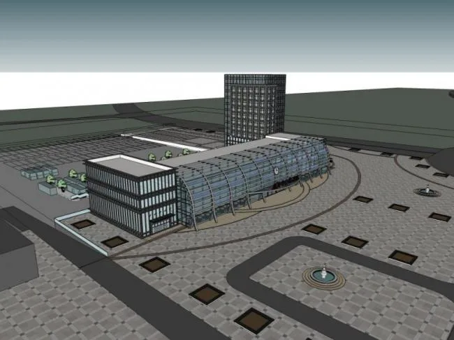 Sketchup Station Road Bridge | Multi story Bus Station, Modern Style