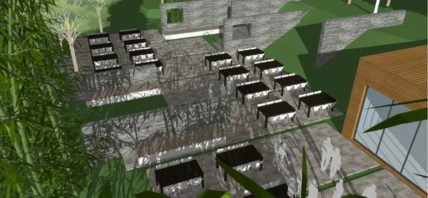 Sketchup Business Model | Multi story Mountain Club, Commercial, Modern Style
