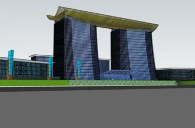 Modern High-Rise Office Building Model in SketchUp-BIM WORLD