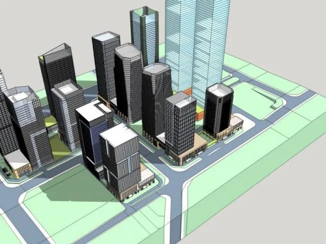 Sketchup Office Model | High rise Office Building, Financial Center, Modern Style