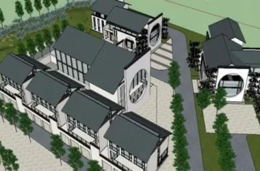 SketchUp Office Model: Chinese-Style Park Facilities and Service Area-BIM WORLD