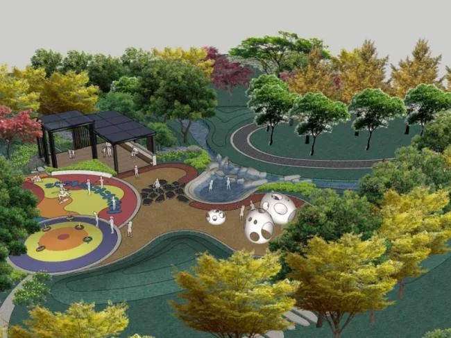 Sketchup Landscape Model | Park Landscape, Modern Style