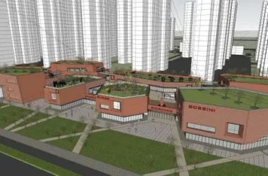 SketchUp Business Model: Modern Multi-Story Commercial Building on a Vibrant Street-BIM WORLD