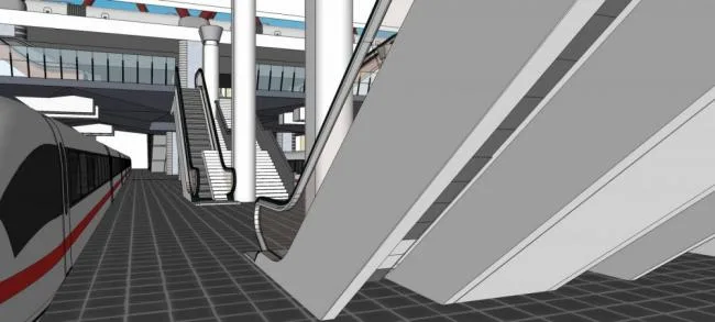 Sketchup Station Road Bridge | Multi story subway station, transportation architecture, modern style