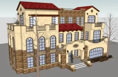 Classical Single-Family Villa Model in SketchUp-BIM WORLD