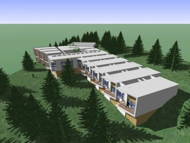 Sketchup Business Model | Low Level Clubhouse, Modern Style