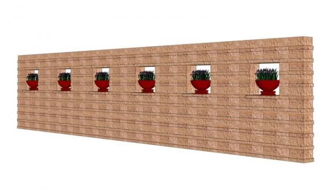 Sketchup Material Model | Landscape Wall, Flower Bowl, Modern Style, Material Components