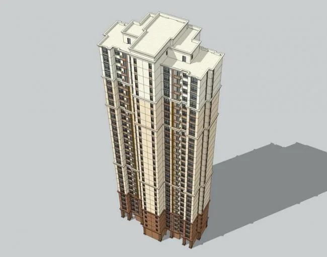 Sketchup Residential Model | High rise Residential Buildings, Residential Buildings, Neoclassical Style