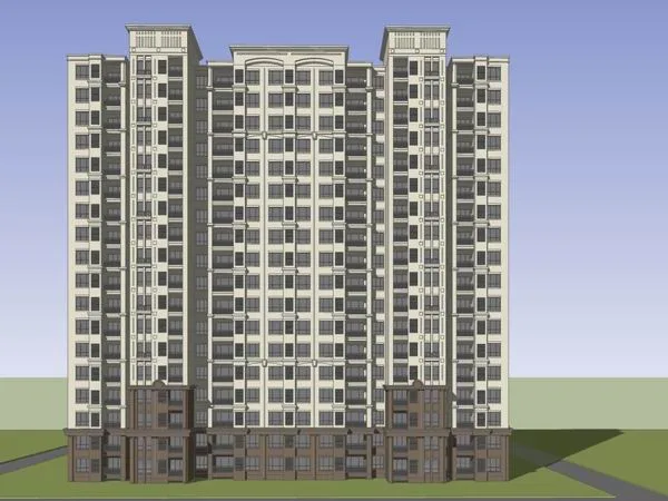 Sketchup Residential Model | High rise Residential Buildings, Classical Style