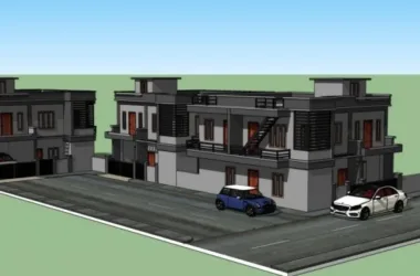 Modern Solo Villa Design in SketchUp Model-BIM WORLD