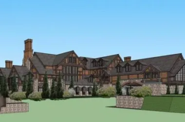 SketchUp Multi-Story British Castle-Style Resort Hotel Model | Classic Star-Rated Design-BIM WORLD
