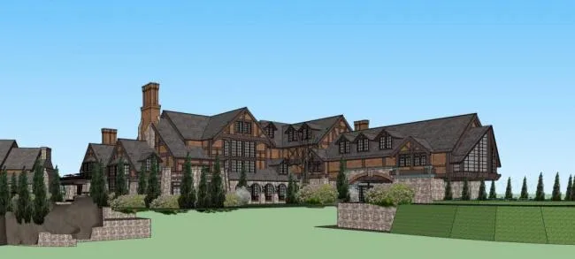 Sketchup Hotel Model | Multi story Resort Hotel, British, Castle style, Star rated Hotel, Classical Style