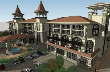 SketchUp Residential Model: Multi-Story Activity Center and European Classical Style Clubhouse-BIM WORLD