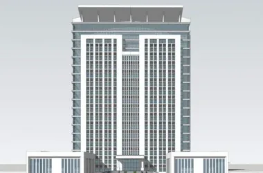 Modern High-Rise Office Building Model in SketchUp-BIM WORLD