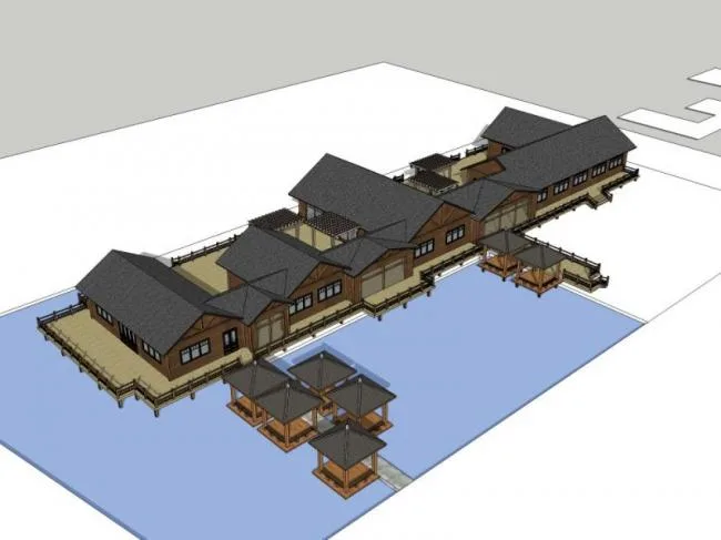 Sketchup Hotel Model | Multi story Hotel, Chinese Style