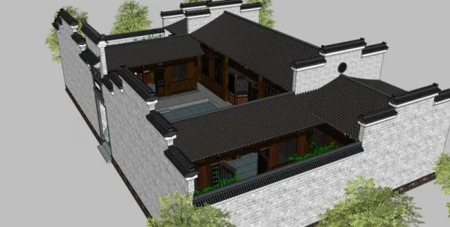 Sketchup Ancient Architecture Model | Multi story Courtyard, Chinese Style, Ancient Architecture