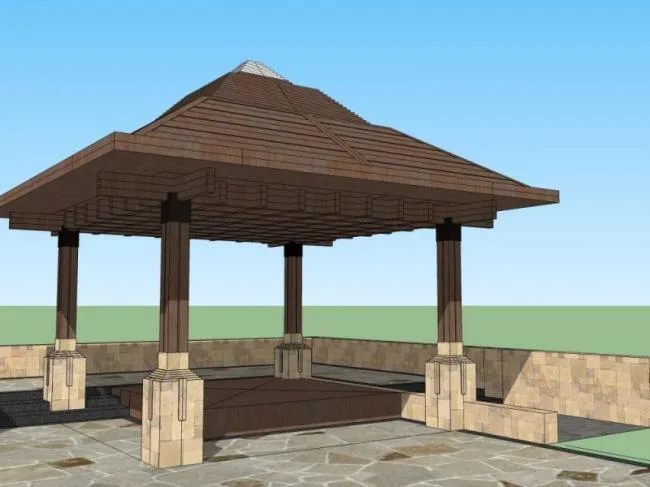 Sketchup Sketch Model | Pavilion, Classical Style, Sketch