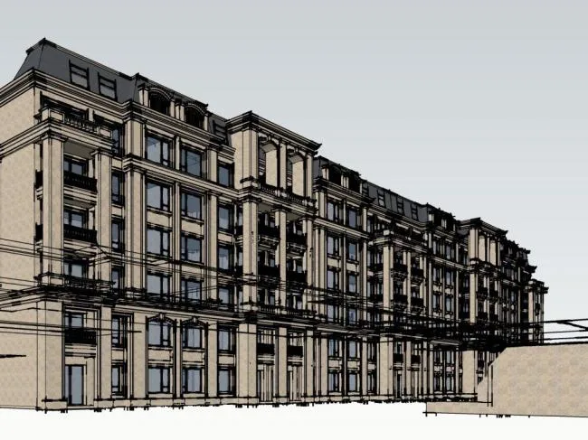 Sketchup Residential Model | Multi story townhouse, residential building, neoclassical style