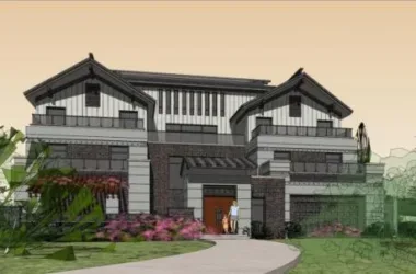Chinese-Style Solo Villa SketchUp Model-BIM WORLD