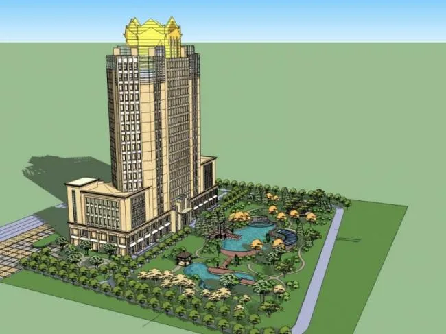 Sketchup Landscape Model | Community Landscape, Residential Landscape, Classical Style